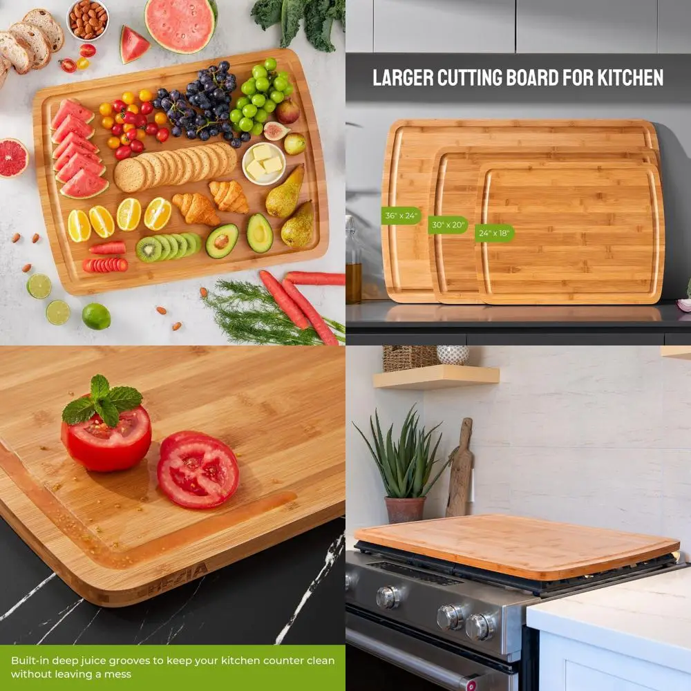 Talenan Dapur Besar 36x24 - Talenan XL untuk Daging, BBQ, dan Mengiris dengan Saluran Jus