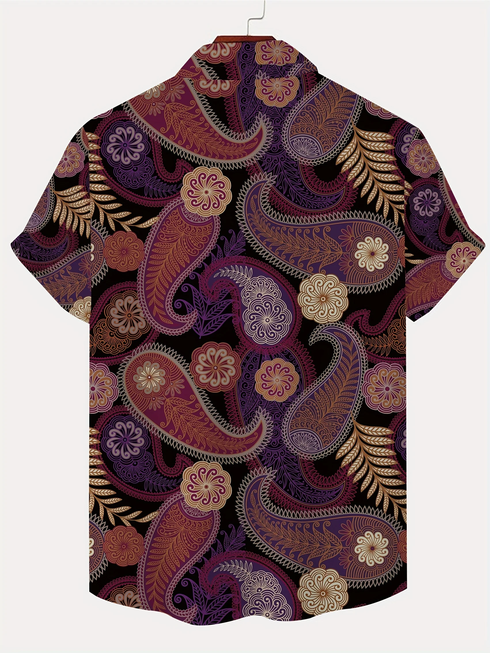 Novelty Paisley 3D Printed Shirt Summer Casual Breathable Men's Button Short Sleeve Tops Street Fashion Trendy Vintage Shirts
