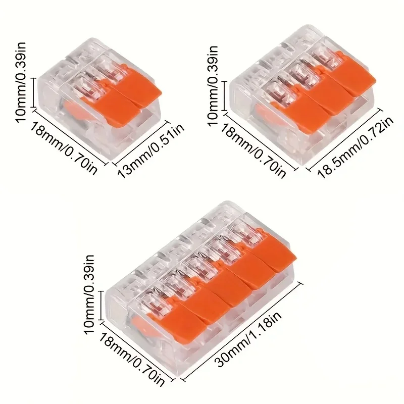 2/3/4/5-Port Orange Universal Type Quick Plug-in Terminals Electrical Equipment Connectors,Wire Connector Terminals 250V/32A