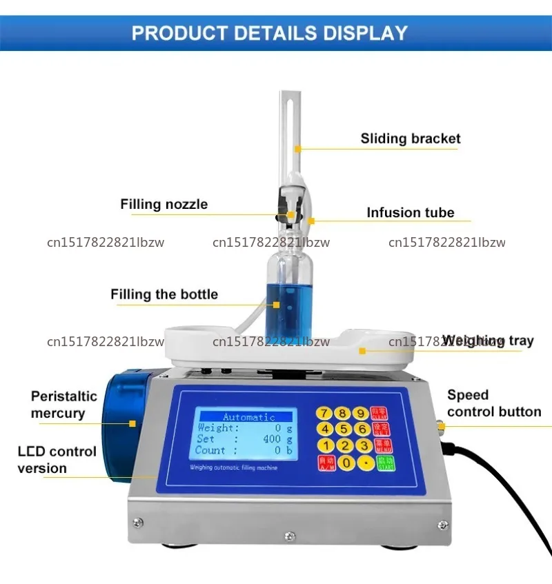 Small Peristaltic Pump Weighing Filling Machine, Essential Oil Nail Polish Emulsion Glue Liquid Filling
