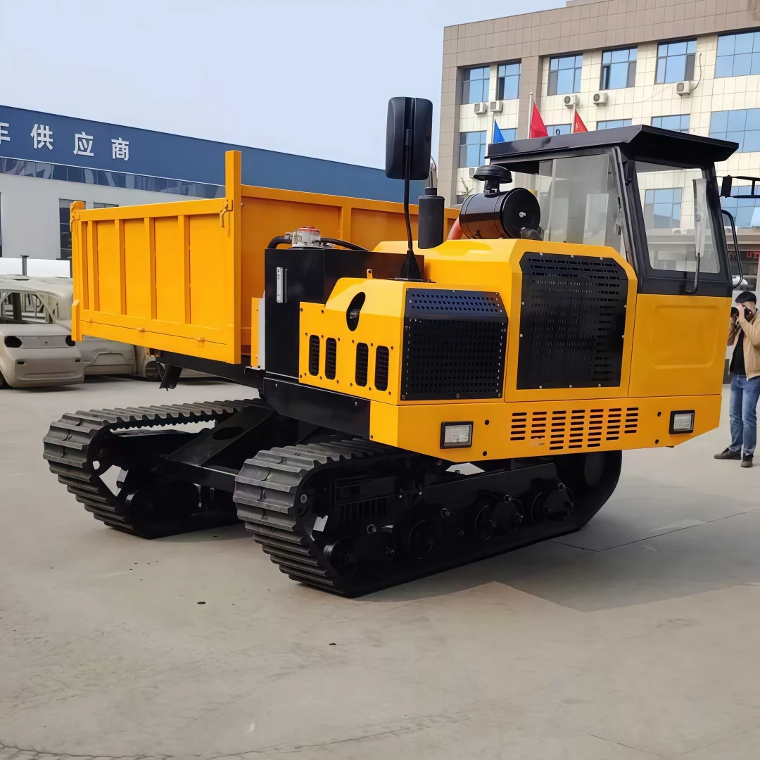 Customized 8 Tons Mini Crawler Dumper Trucks With Rubber Track Euro 2 & Euro 5 Emission Standard Transporter Dumper For Sale