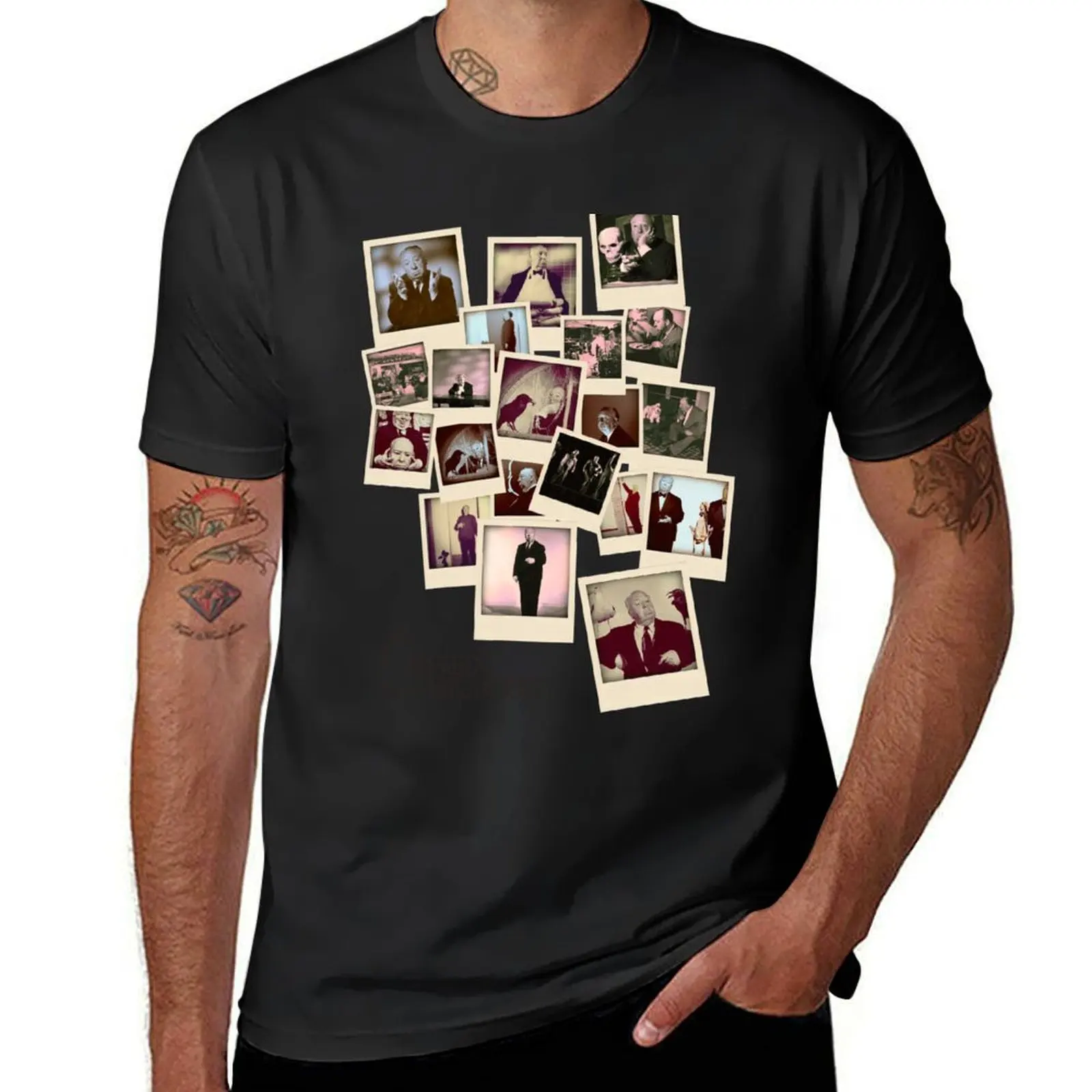 nostalgic photographs from Alfred Hitchcock's photo album T-Shirt summer tops sweat mens white t shirts