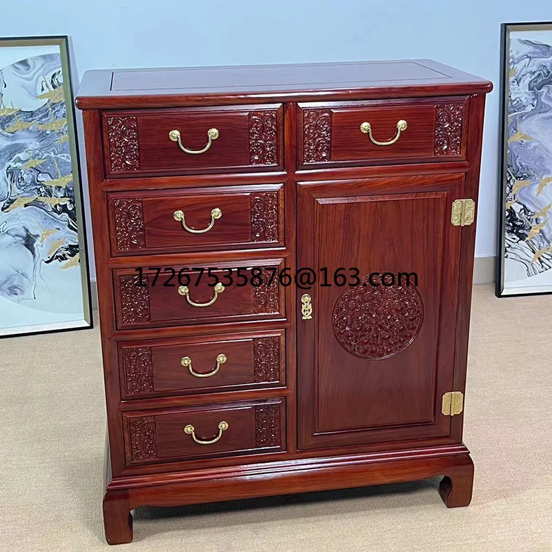 

Mahogany tea cabinet, red sandalwood storage bucket cabinet, dining side cabinet, solid wood locker, living room locker