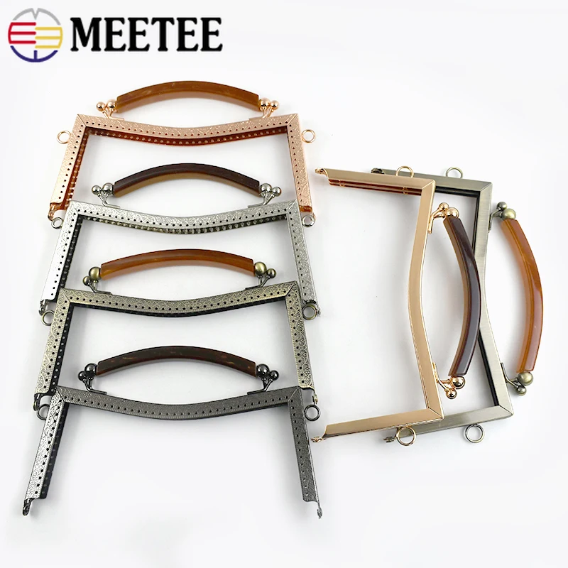 

1Pc Meetee 21cm Metal Embossed Bag Handle Purse Frame Kiss Clasp for Women Handbag Handles Sewing Brackets DIY Bags Accessories