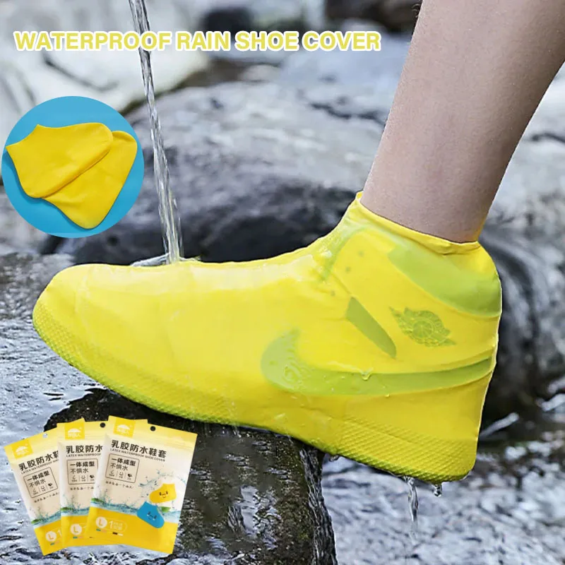 1 Pair Waterproof High Elastic Silicone Shoe Covers Outdoor Rainy Day  Unisex Reusable Non-Slip Wear-Resistant Rain Shoe Covers