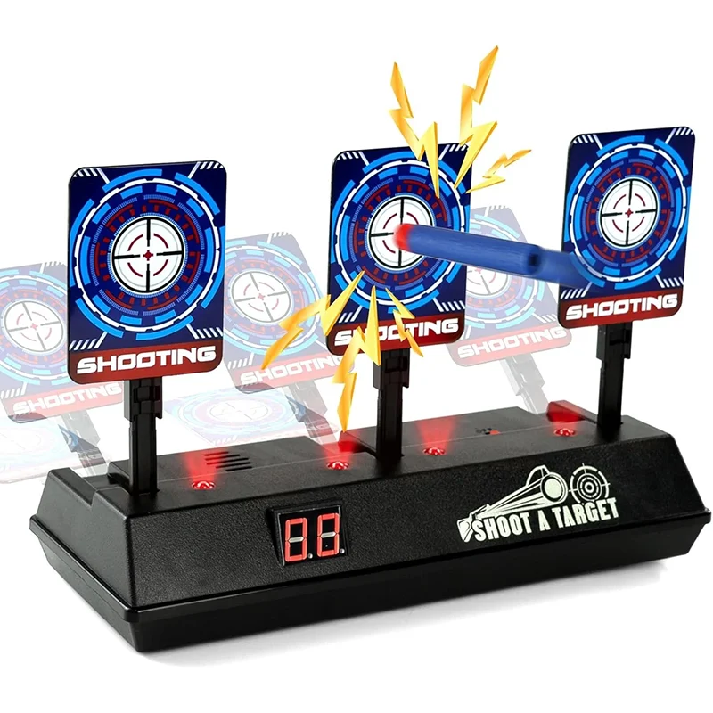 Alvo de tiro eletrônico pontuação alvos digitais de reinicialização automática compatíveis com armas Nerf brinquedos