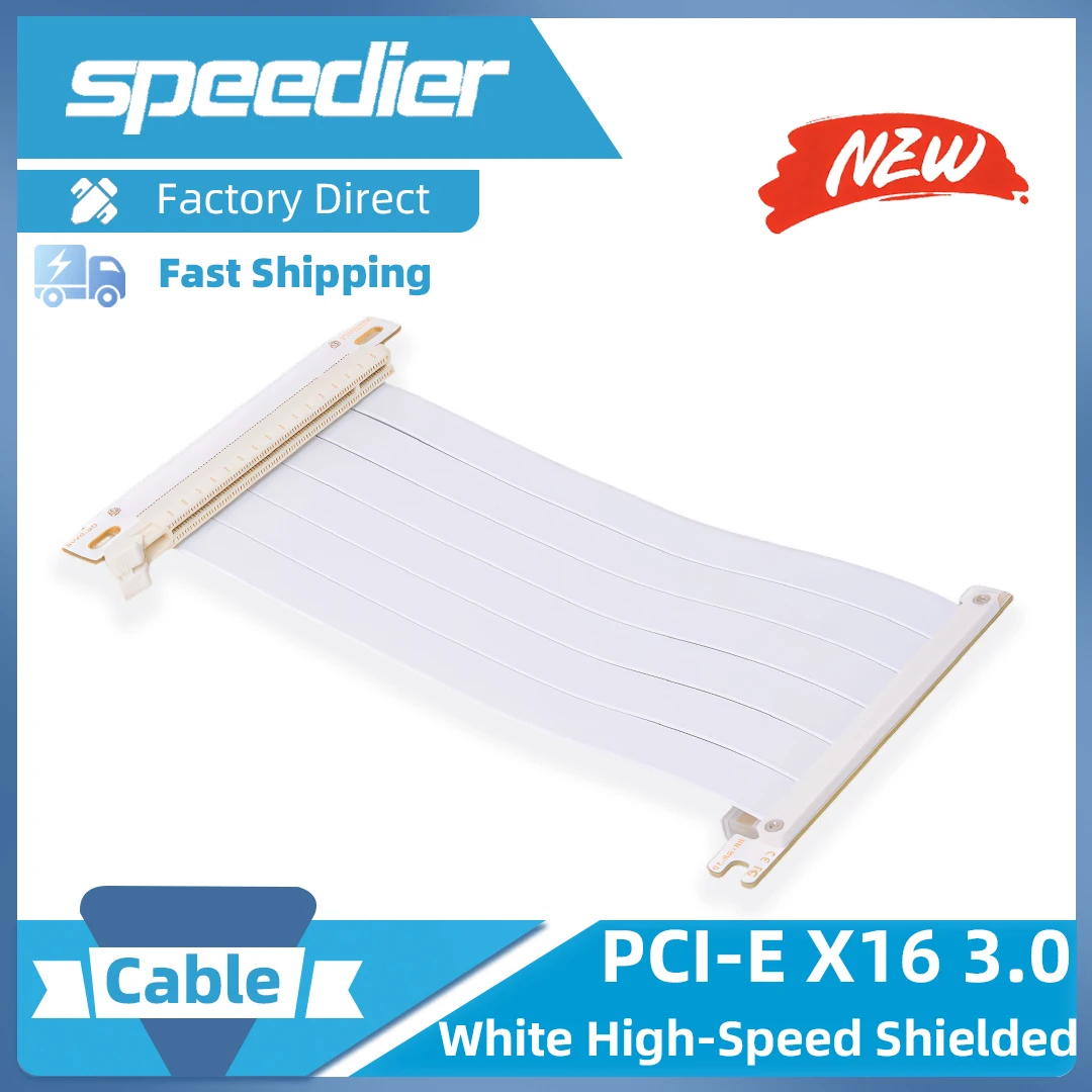 Double Reverse PCIE 3.0 X16 Riser Cable High Speed Flexible 180 Degree GPU Extension Cable 20cm