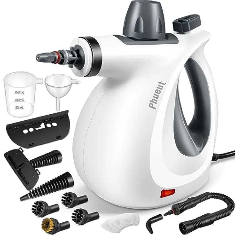 

Pressurized Handheld MultiSurface Natural Steam Cleaner with 12 pcs Accessories MultiPurpose Steamer for Home Use Steamer for C