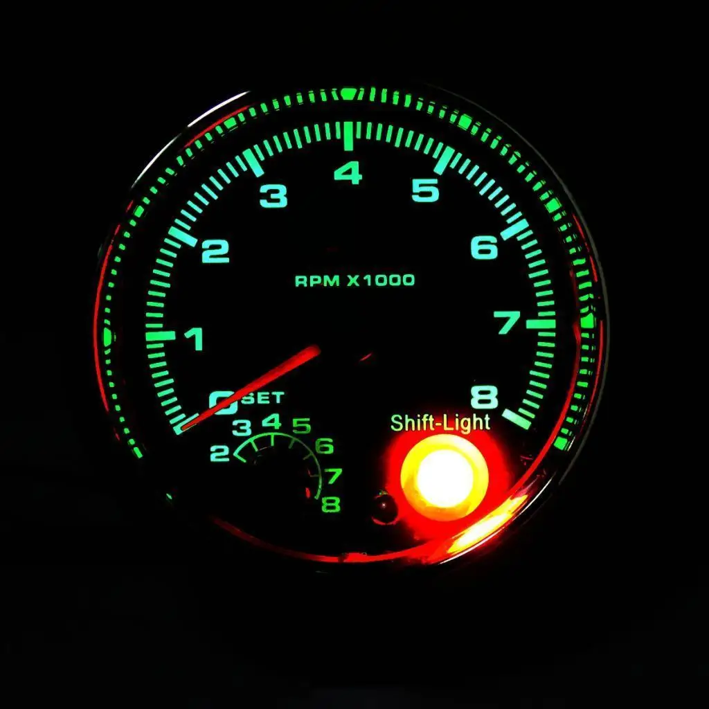 

3,75 "95 мм автомобильный тахометр, предупреждающий спидометр, 0-8000 об/мин, фонарь переключения передач