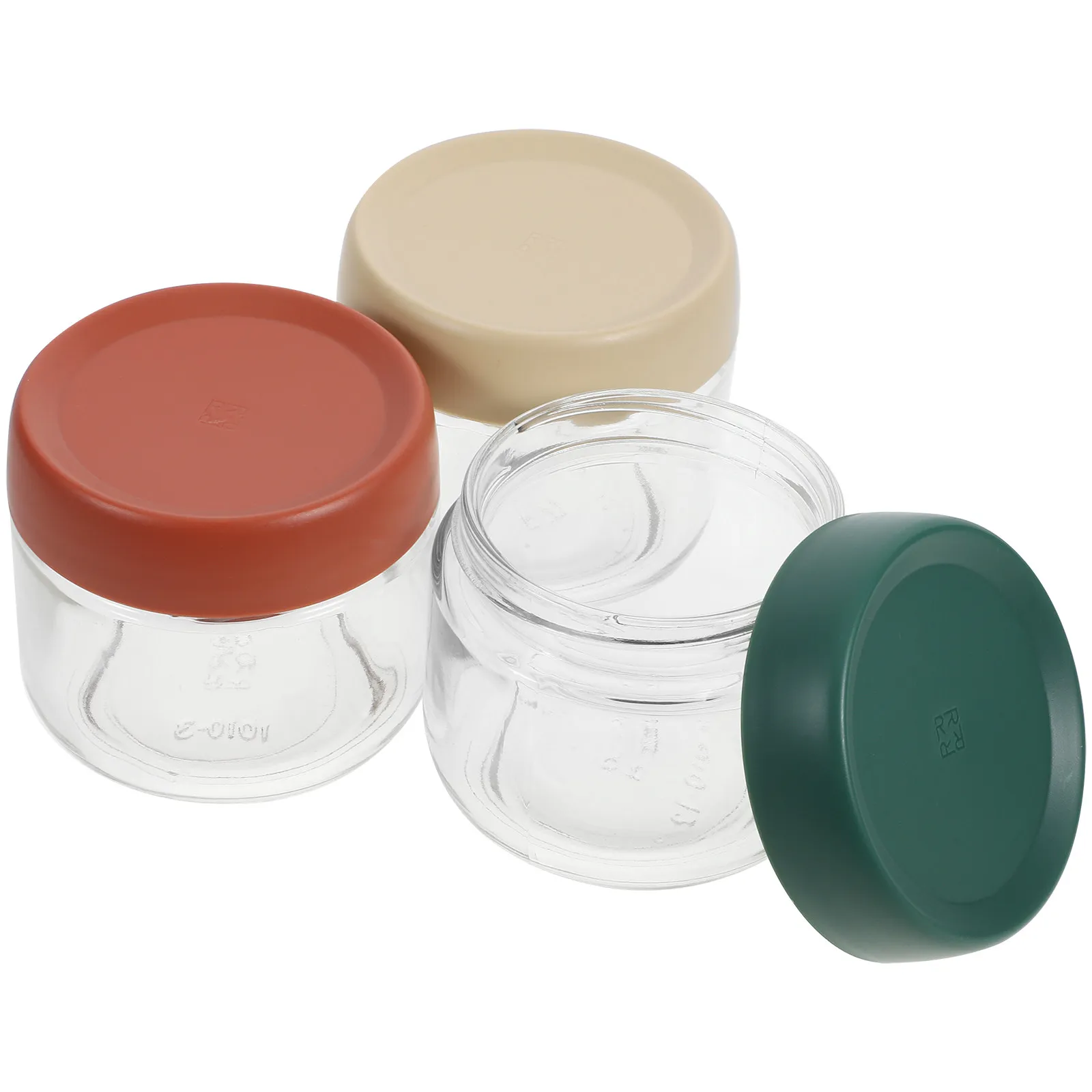 

3Pcs Baby Food Storage Containers Glass Jars Small Airtight Sealed for Infant Meals Purees Snacks Kitchen Organization