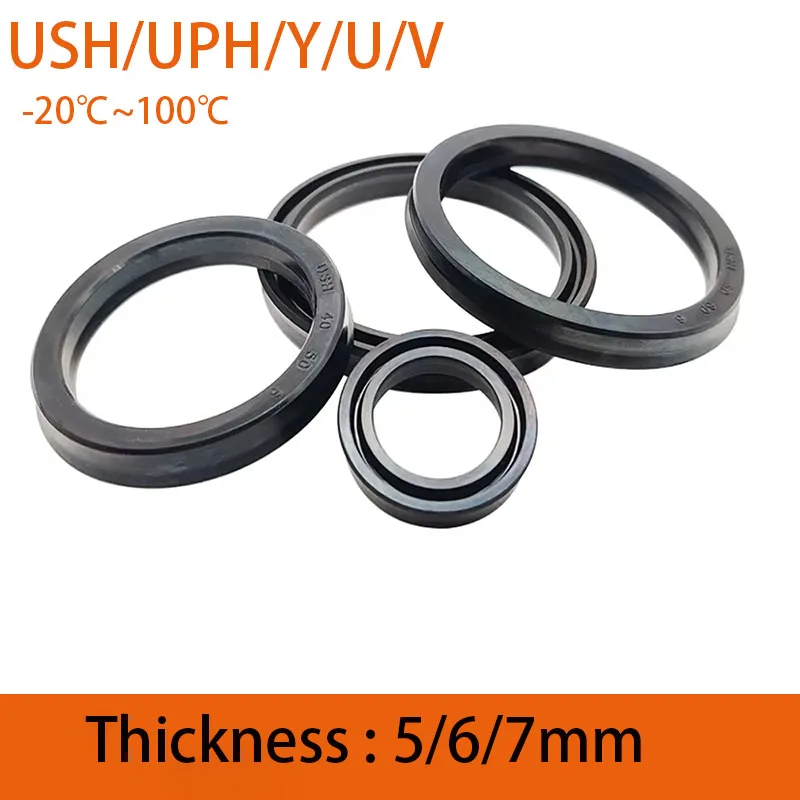 Thickness 5/6/7mm USH/UPH/Y/U/V Type Polyurethane Hydraulic Cylinder Oil Sealing Ring Shaft Hole General Sealing Ring Gasket