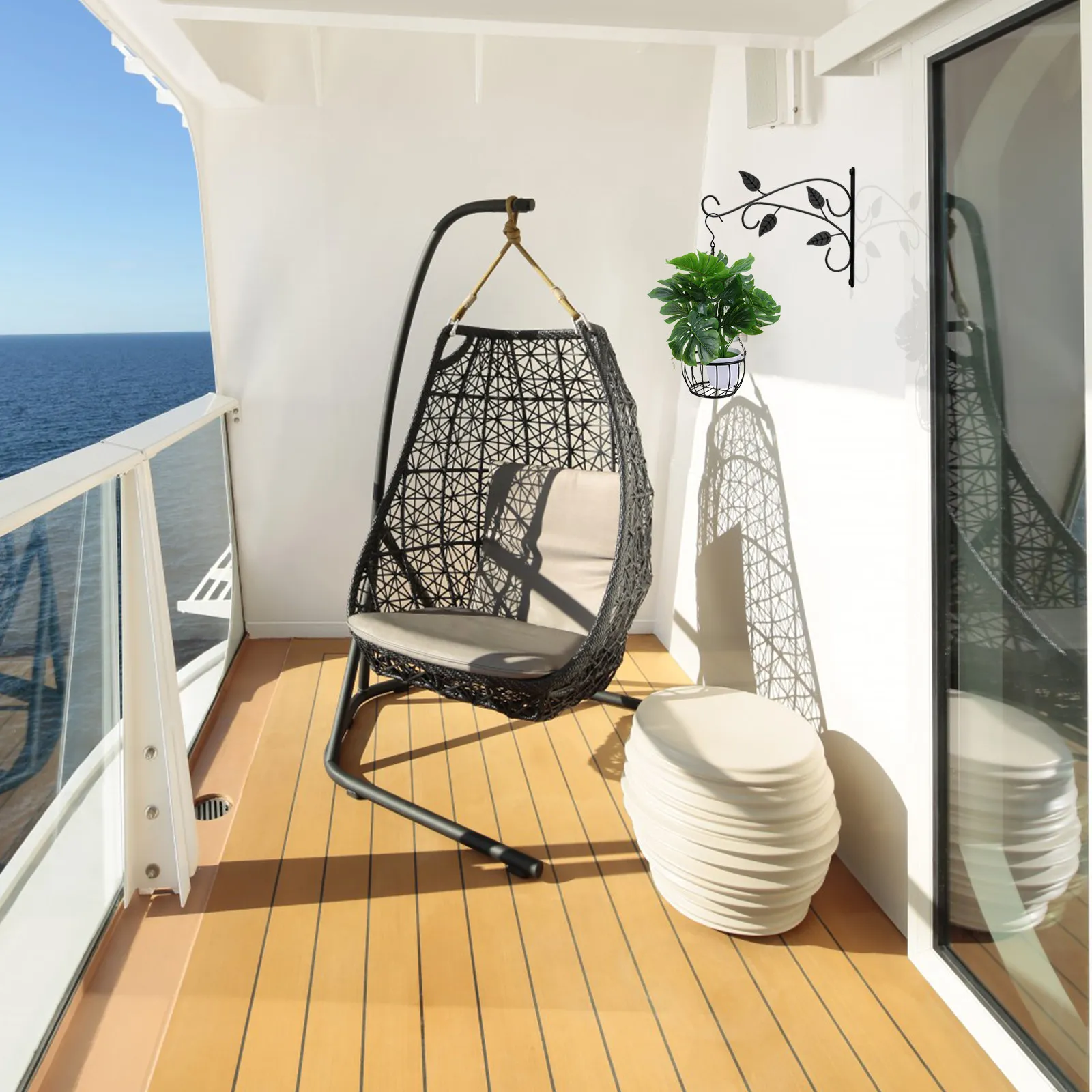 Iron Hanging Plant Basket Heavy Duty Flowerpot Holder for Garden Porch Balcony Kitchen Home Office