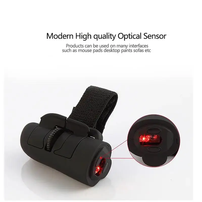 2.4G Mini Wireless Finger Ring Mouse Bluetooth-compatible Optical Control Finger Ring USB Mice Remote Button Clicking
