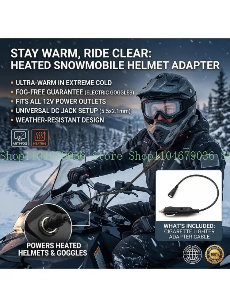 

652F Snowmobile Heated Helmet Adapter Cable Cord Line Make Of ABS Material Provide Stable Power Supply For Winter Rides