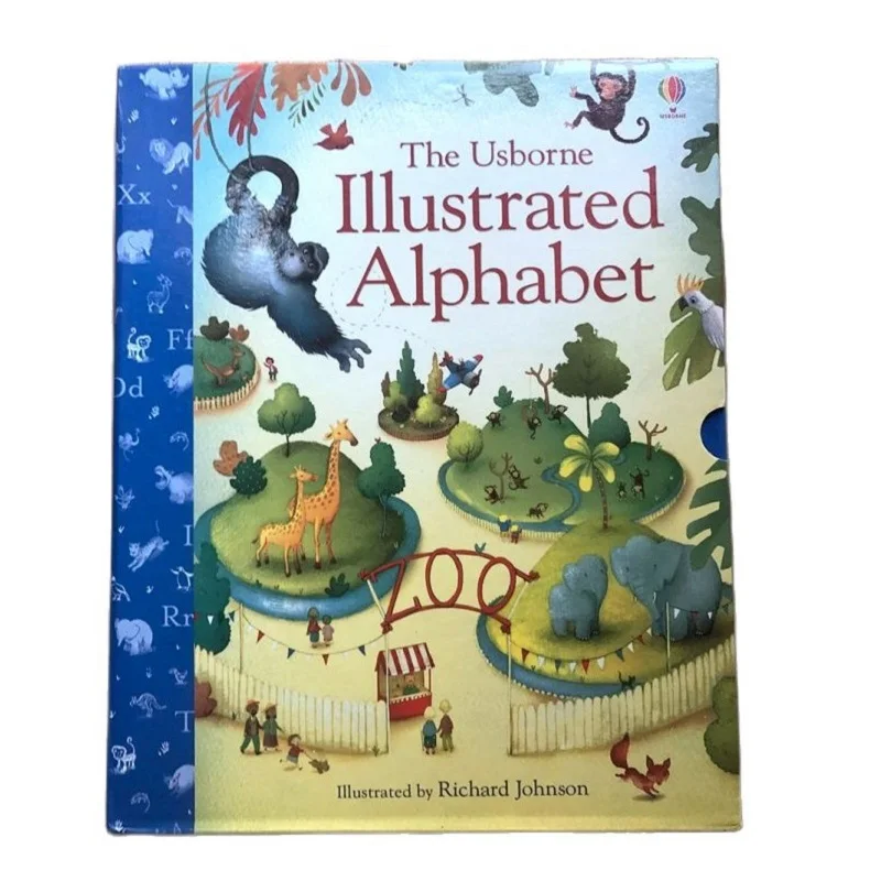 The Usborne Illustrated Alphabet English letter learning educational English words book story book hardcover boxed packed