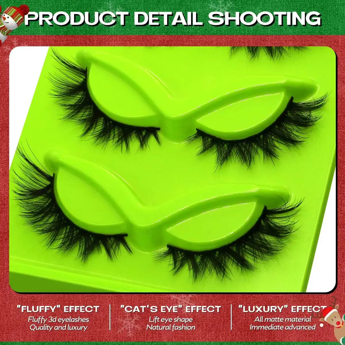 5 Paar künstliche Wimpern, Fuchsaugen, Katzenaugen, natürlich schlank, gekräuselt, umgedrehte Augen, länglicher Schwanz, künstlich simuliertes Haar
