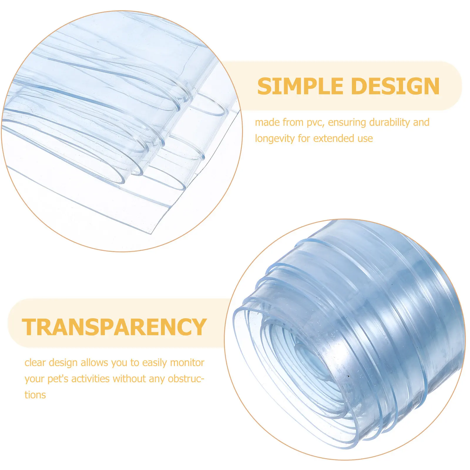 Transparent PVC Dog Door Curtain Strips for Kennel Flap – Easy Install Plastic Pet Barrier & Space Divider