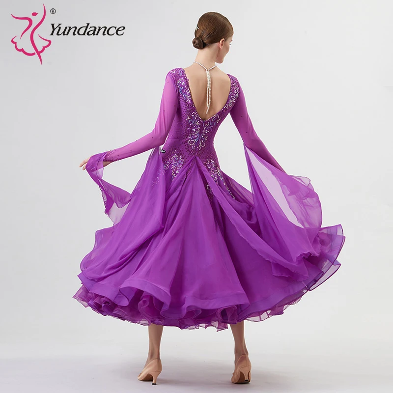 B-22284 New Women Modern Dance Rhinestone Color Diversity Dress Ballroom National Standard Waltz Competition Performance