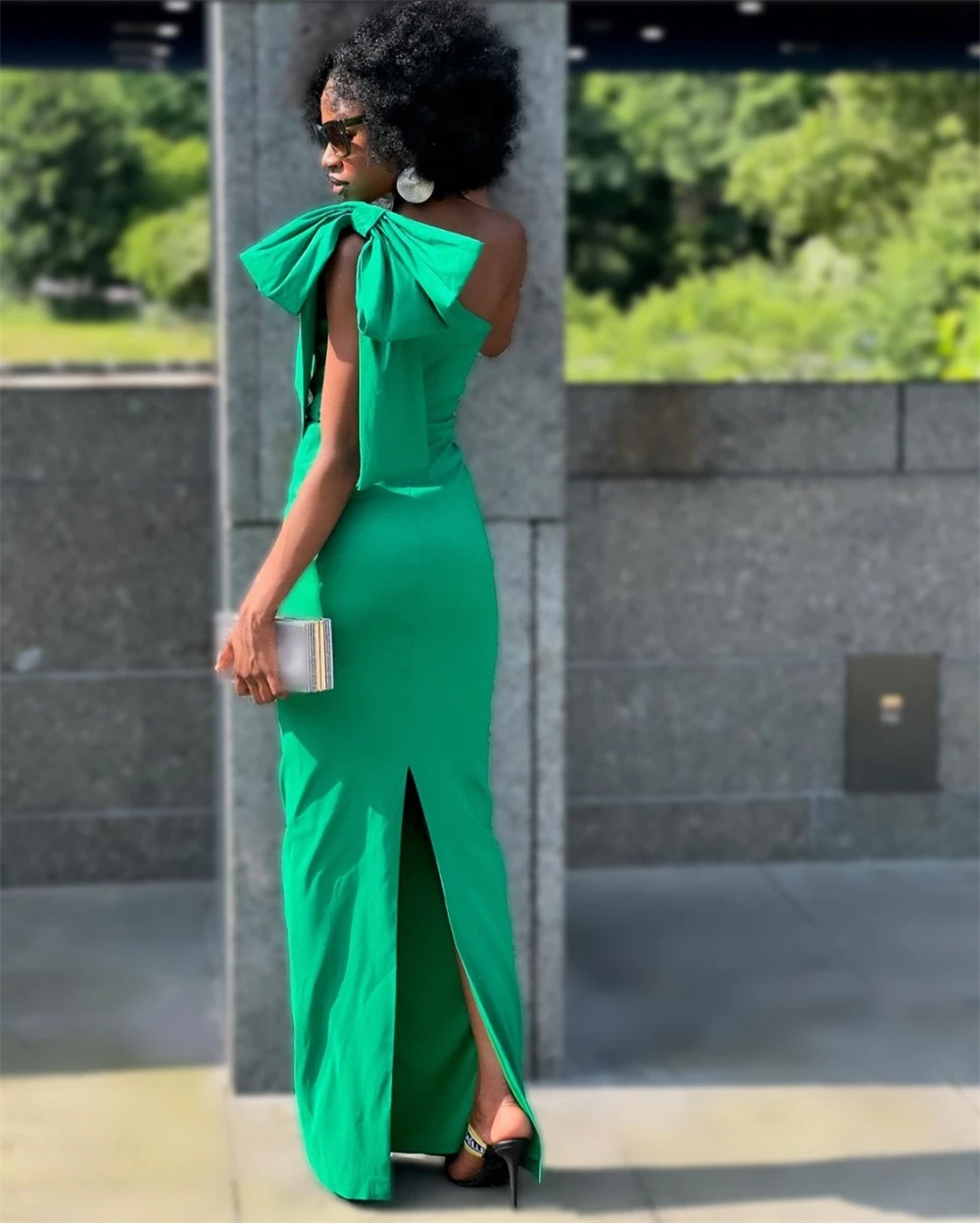 Customized Evening Dress Classic Green Jersey One Shoulder Sleeveless Prom Gowns Elegant Straight Floor Length Party Dresses