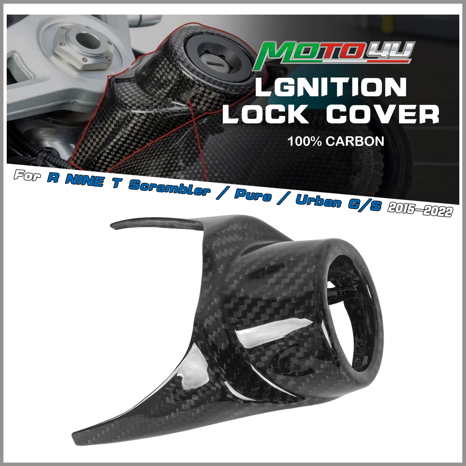 

MOTO4U для BMW R NineT RNINET скремблер чистый городской G/S 2015-2022 2016 2020 2021 100% крышка ключа из углеродного волокна Lgnition Lock Cover