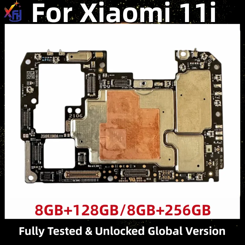 Motherboard for Xiaomi Mi 11i, 128GB 256GB Logic Circuit Board Plate, 100% Original Unlock, Good Tested, Global Version