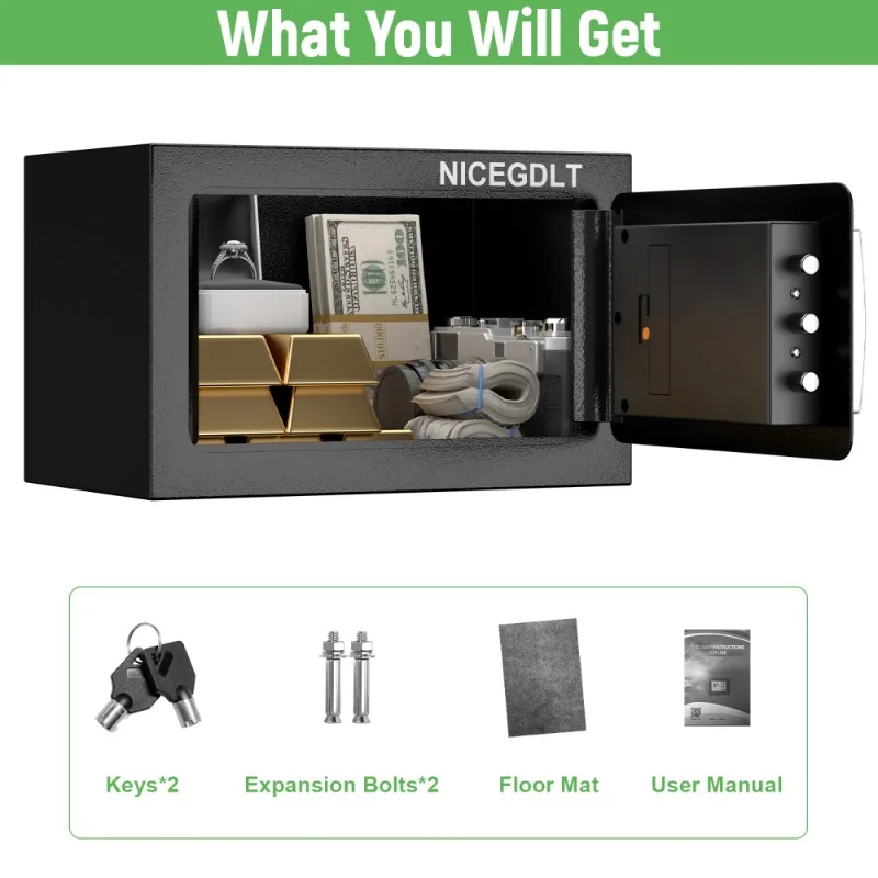 صندوق أمان منزلي صغير آمن ومقاوم للحريق، حقيبة مقاومة للحريق، قفل أمان رقمي للمكتب المنزلي #4