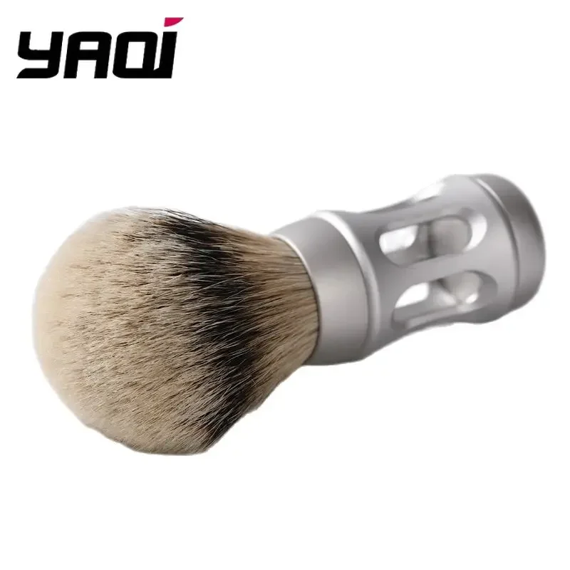 2026-yaqi-shaving-brush-bandstand-24mm-matte-chrome-metal-handle-silvertip-badger-hair-shaving-brush-collectibles-for-men