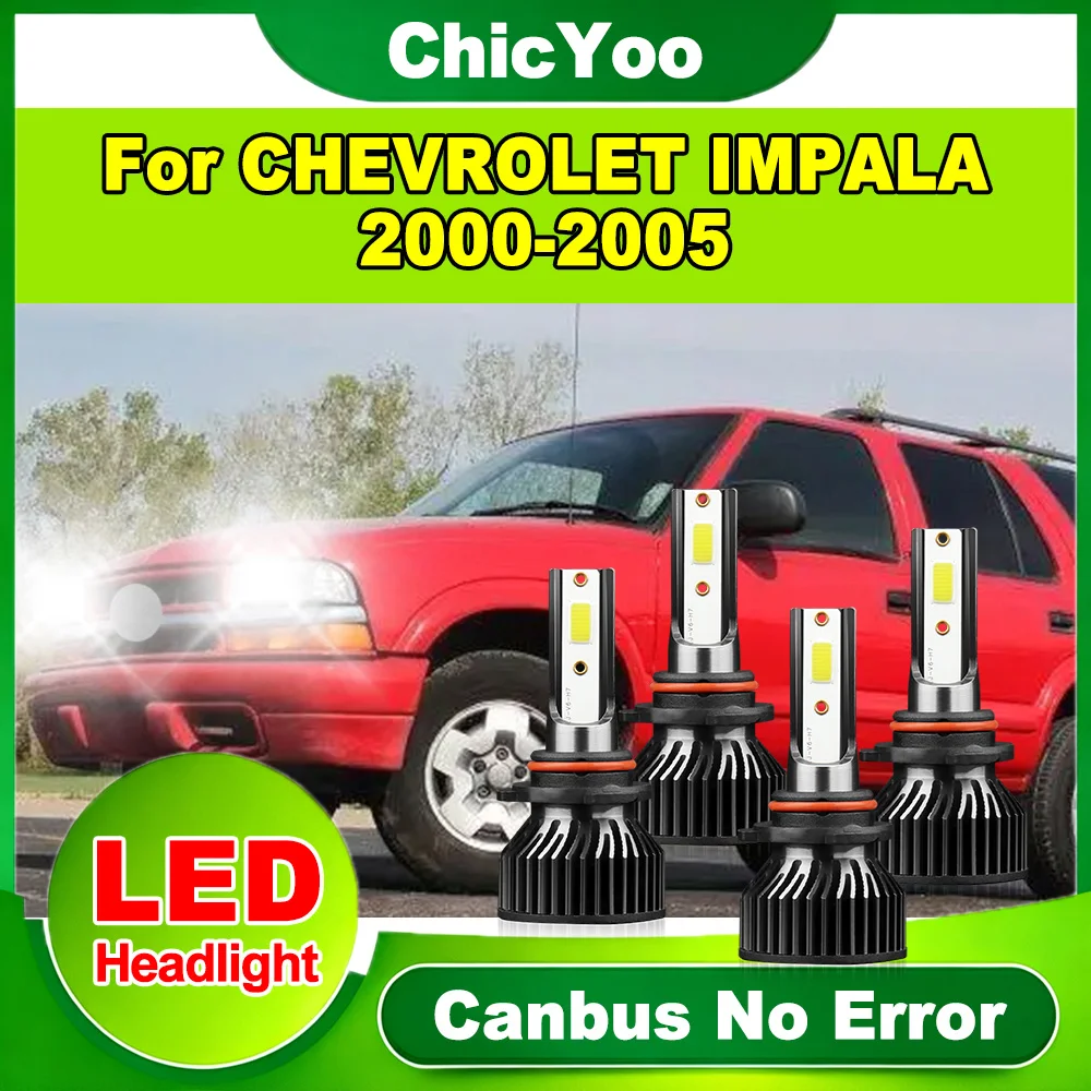

9005 9006 High Low Beam LED Headlights 6000K White 40000LM Front Car Lights Plug And Play 12V 24V For CHEVROLET IMPALA 2000-2005