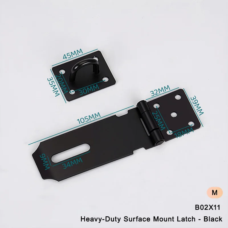 

Heavy Duty Stainless Steel Surface Latch: Security Lock for Doors, Old-Style Foldable Bolt for Wooden/Bathroom Door Reinforcemen