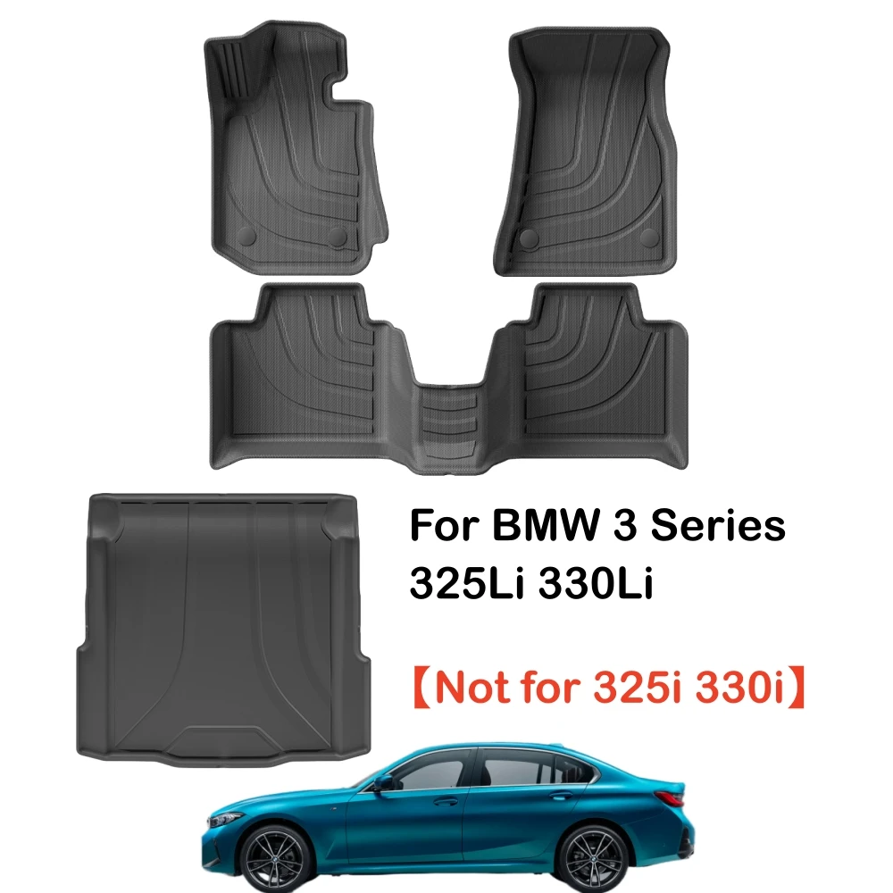 Fußmatten Kofferraummatte für BMW 3er Limousine 2018-2024 Allwetter-Bodenschutzmatten Linkslenker 325Li 330Li (NICHT für GT) LHD – Detail 1