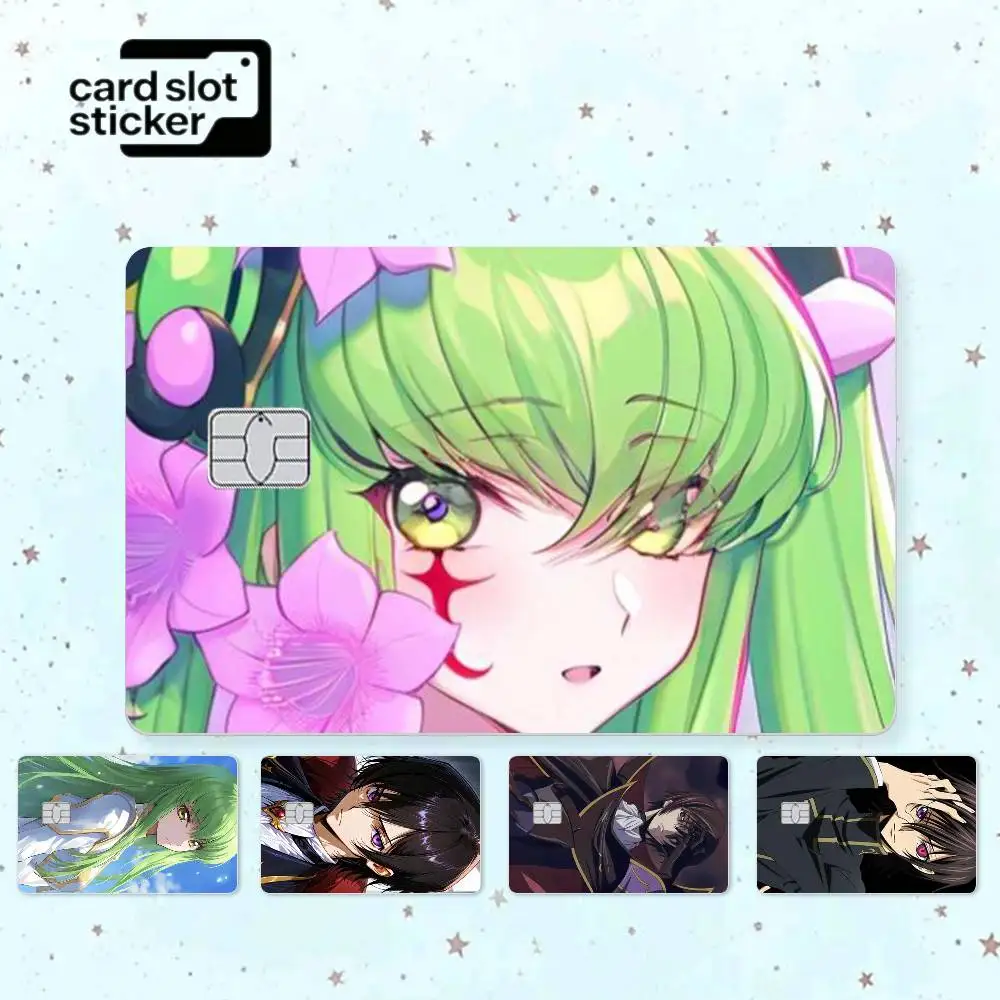 Cartoon L-Lelouch Lamperouge  Credit Card HD Stickers Small Chip Waterproof Sticker Game Card Decal Gift