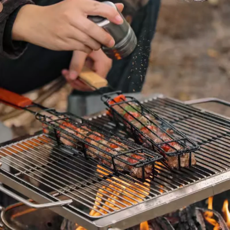 

Camping BBQ BBQ BBQ Basket Charcoal BBQ Outdoor BBQ Tools Portable Non stick BBQ Accessories Picnic