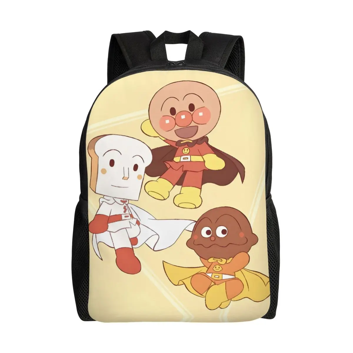 

Рюкзаки Anpanmans в стиле аниме на заказ для мальчиков и девочек, милые школьные дорожные сумки с героями мультфильмов для колледжа, женские и мужские сумки для книг, подходят для 15-дюймового ноутбука