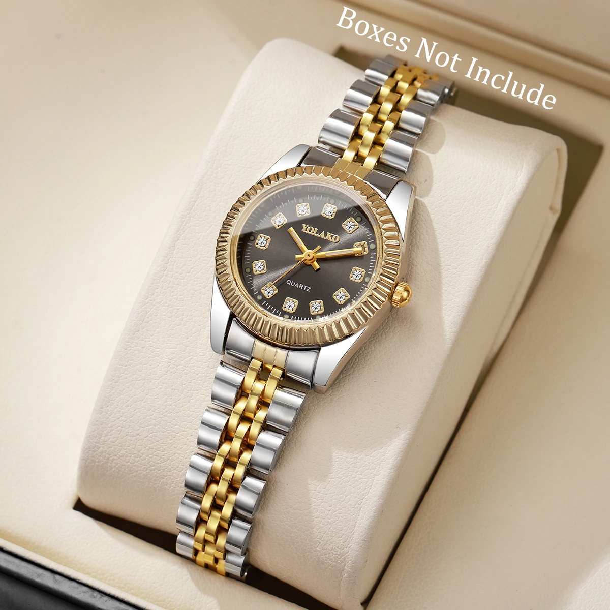 Fashion Rhinestone Women Quartz Watch Calendar Wristwatch Clock Gift Reloj Mujer（Without Box）