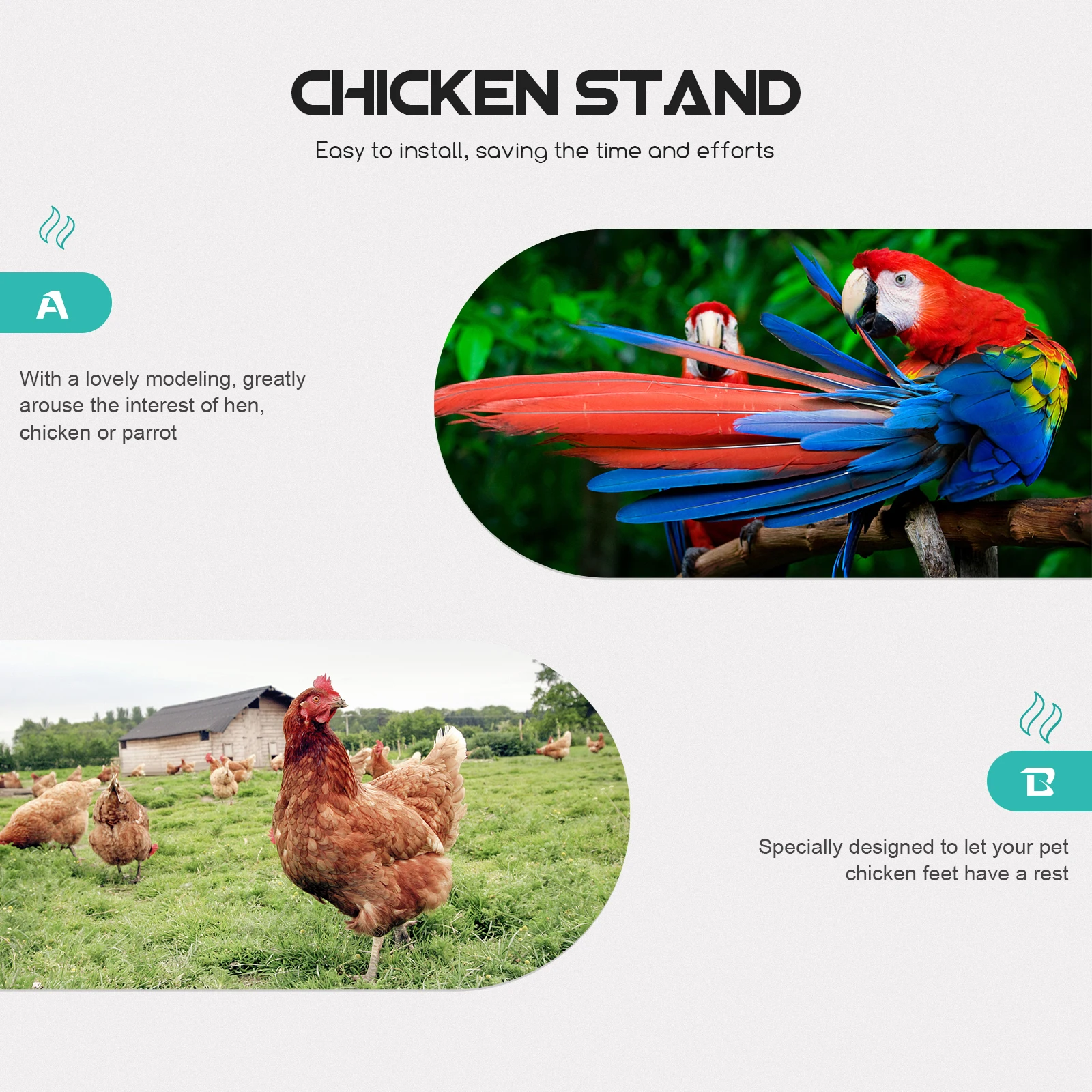 

Sturdy Wooden Chicken Perch Stand For Hen House Easy Install Comfort Resting Spot Exercise Balancing Plaything Pet Rooster Rack