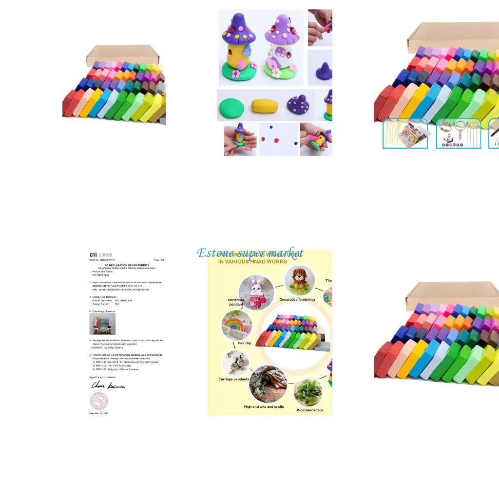 090B 50 สี Polymer Clay ของเล่น DIY Hand Moulding Plasticine เตาอบ Baking Clay เด็กปาร์ตี้โปรดปรานชุดของขวัญอีสเตอร์บรรจุ