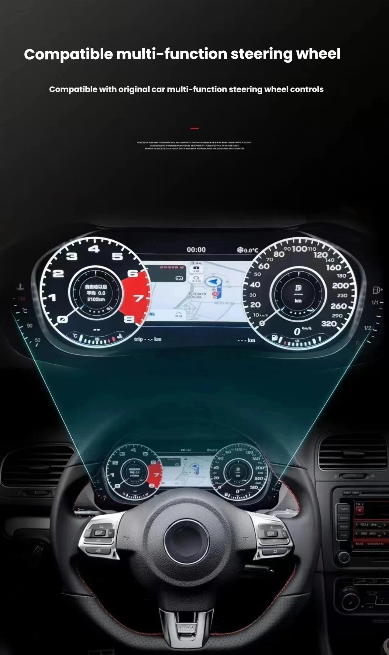 

Для VW Volkswagen Golf 7 Passat B8 CC: Цифровая ЖК-панель приборов, экран приборной панели, спидометр, замена дисплея