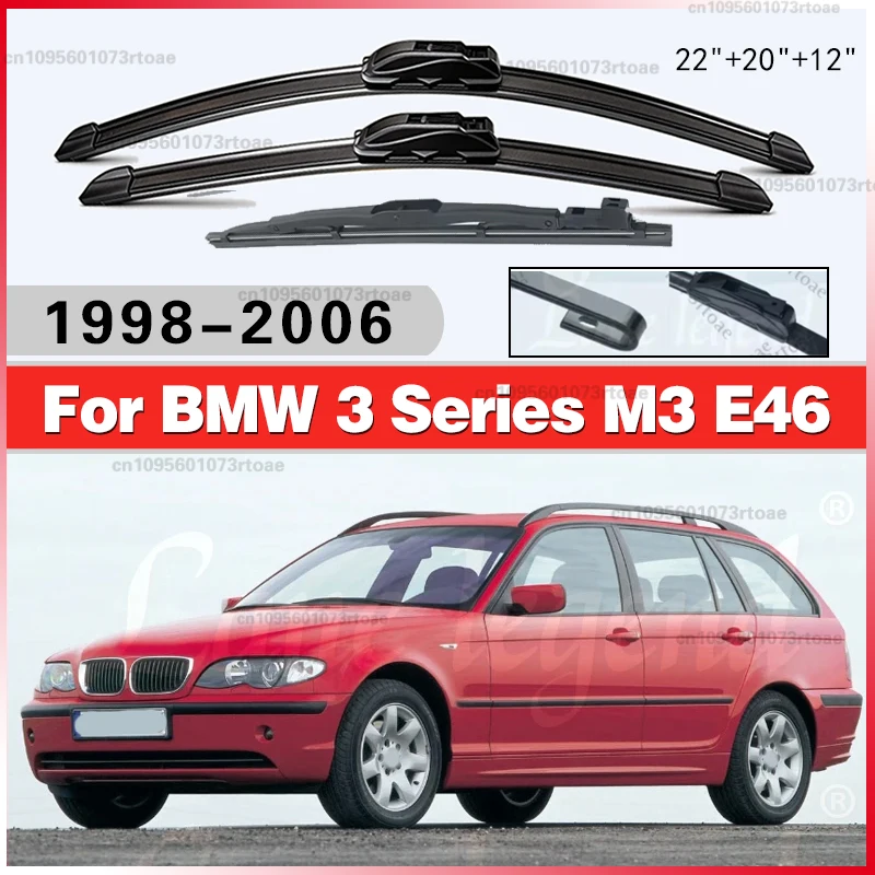 

Для BMW 3 серии E46 1998-2006: щетки стеклоочистителя (22, 20, 12 дюймов) для лево- и праворульных моделей, передние и задние дворники.