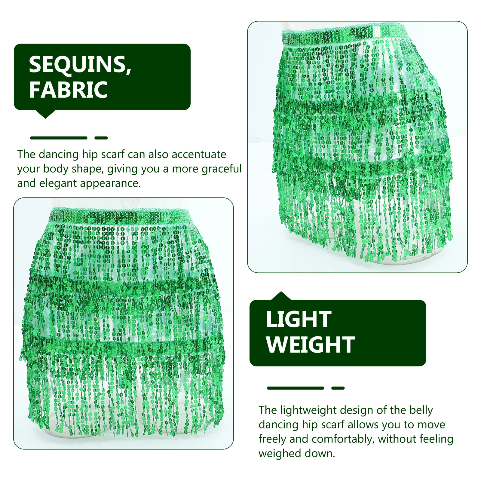 حزام رقص شرقي أنيق مزين بالشراشيب والترتر، تنورة رقص، إكسسوار زي راقصة البطن للنساء