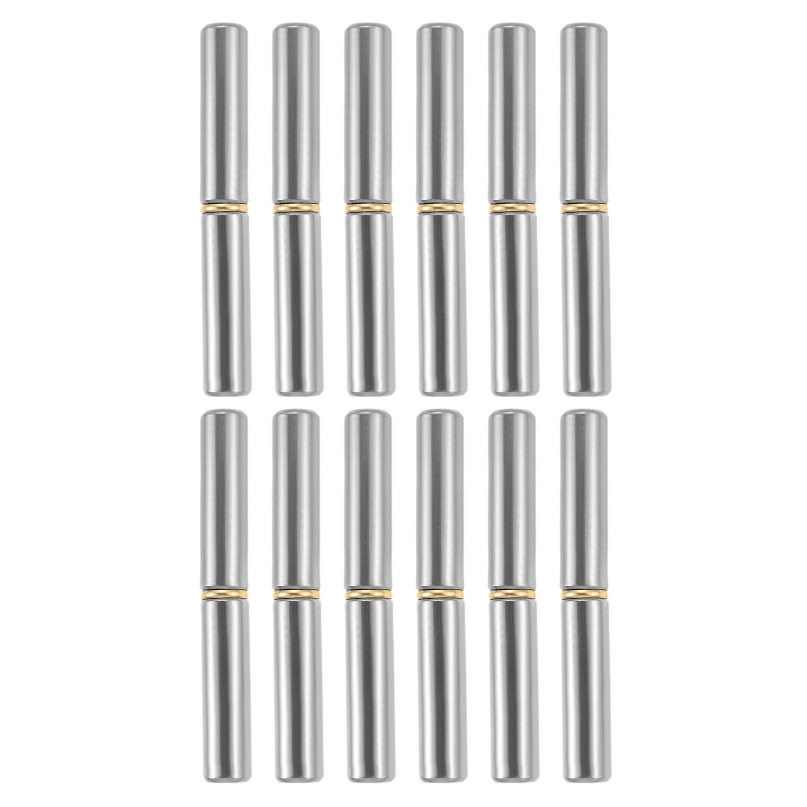 12 Sets Weld On Hinged Cylindrical Detachable Door Shaft Hinges 100x14mm Home Gate Window Part Male to Female Steel Hinge Pin