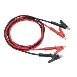 2Pcs Red and Black 1m Long Alligator Clip Electrical Clamp Insulated Test Lead Cable Pair