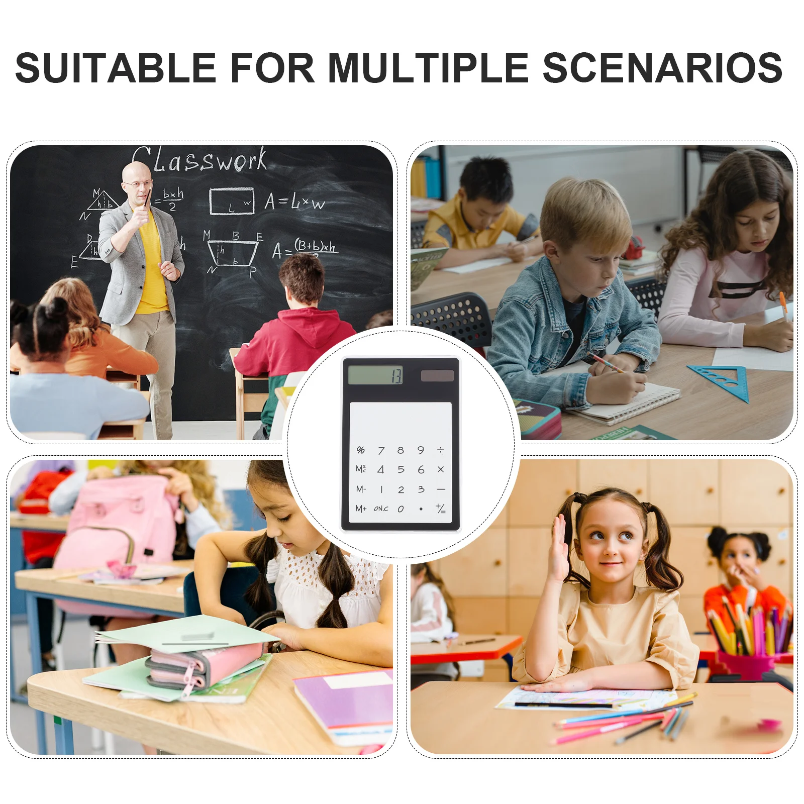 آلة حاسبة مدمجة تعمل بالطاقة الشمسية مكونة من 8 أرقام بتصميم لوحة اللمس خفيفة الوزن ومحمولة للاستخدامات المختلفة