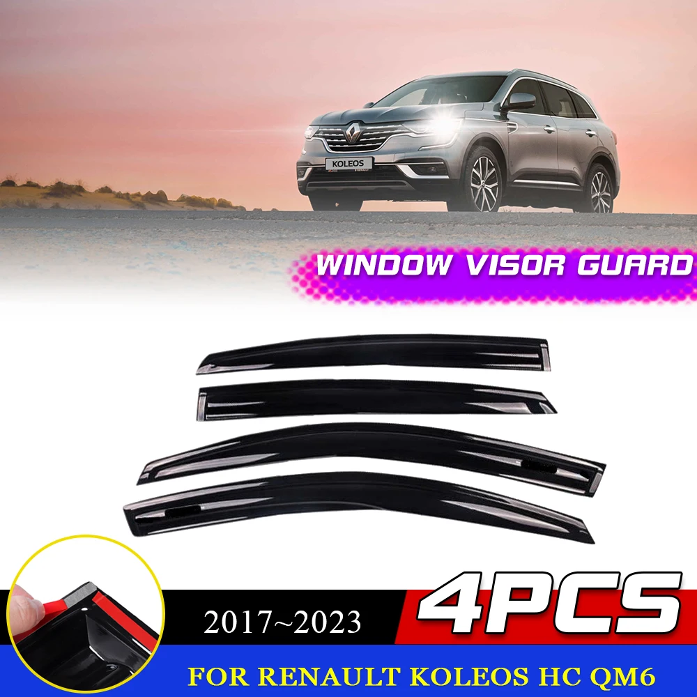 

Windows Visor for Renault Koleos HC Samsung QM6 2017~2023 Vent Awnings Sun Rain Eyebrow Smoke Deflector Guard Cover Accessories