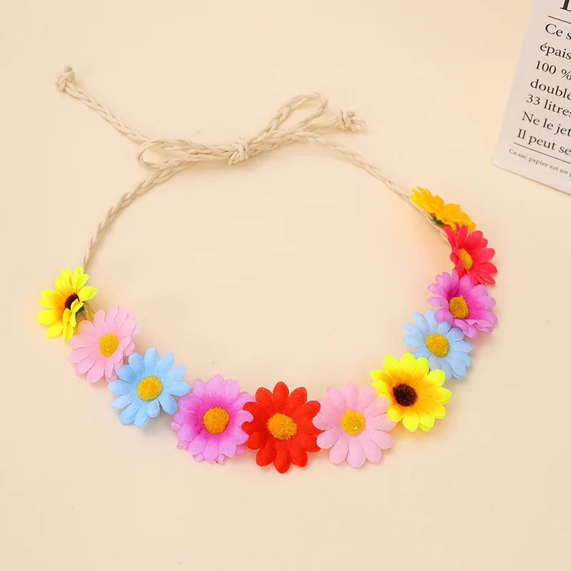

Artificial Daisy Flower Headband Bohemian Hair Band Daisy Festival Headband Adjustable Adjustable Flower Headband
