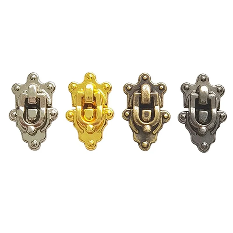 5Pcs/set Dollhouse Mini Metal Crafts Box Locks Model 4 Colors DIY Manual Luggage Trunk Locks Doll Bags Hardware Accessories-Toy