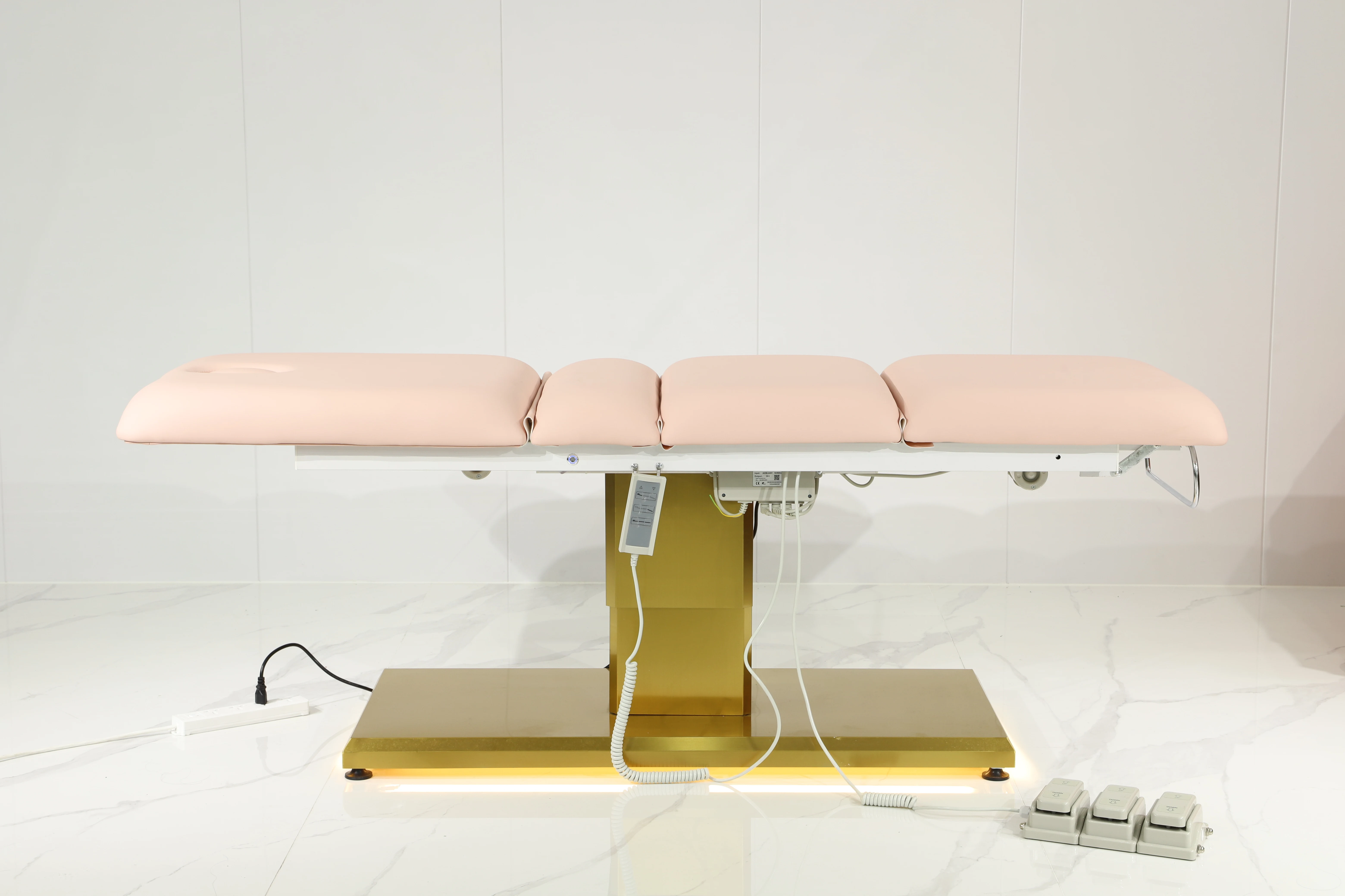Beauty salon esthetician furniture gold bottom curve facial bed electric cosmetic eyelash bed luxury spa massage bed eyelash bed