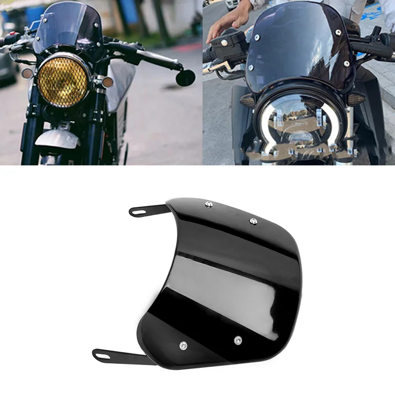 

Motorcycle Universal 6.5-9.45 Inch Headlight Windscreen Wind Deflector Windshield Adjustable For Harley Honda Yamaha Accessories