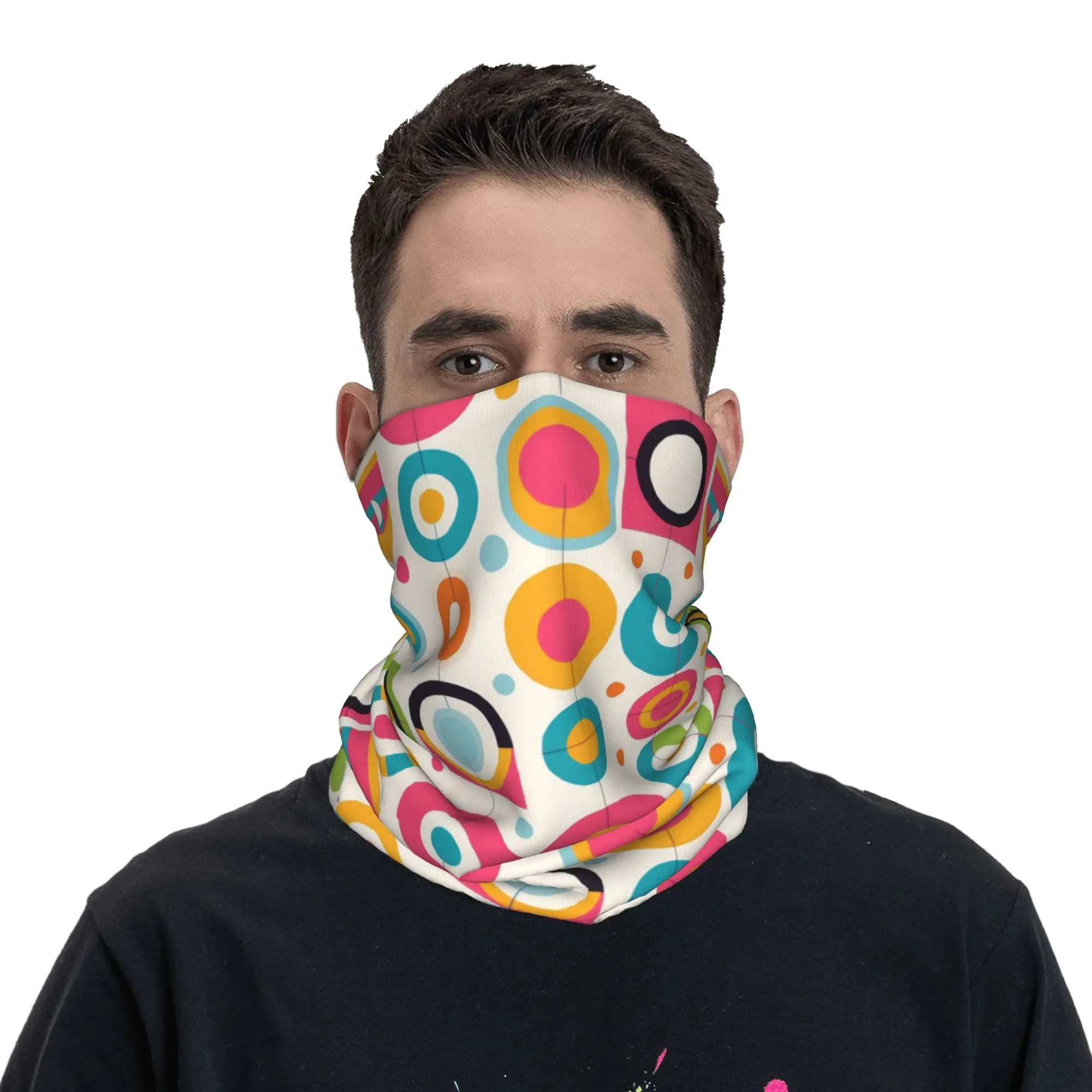 Mid-Century Kaleidoscope Bliss Bandana Couvre-cou imprimé, masque, écharpe, écharpe de cyclisme, randonnée, pêche, unisexe, adulte, respirant