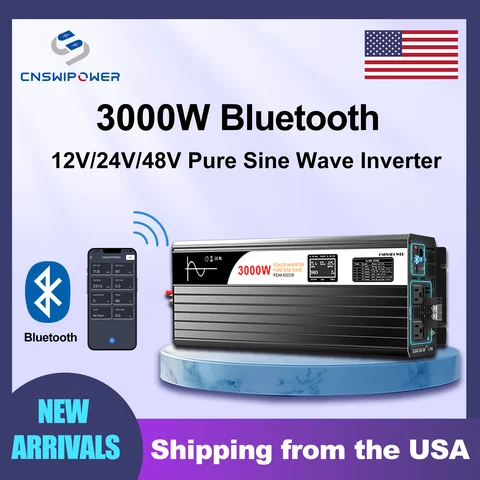 CNwipower Pure Sine Wave Inverter 3000W New DC Car Solar Power Inverter 12v 220v converter 24v 48v to 110v off grid