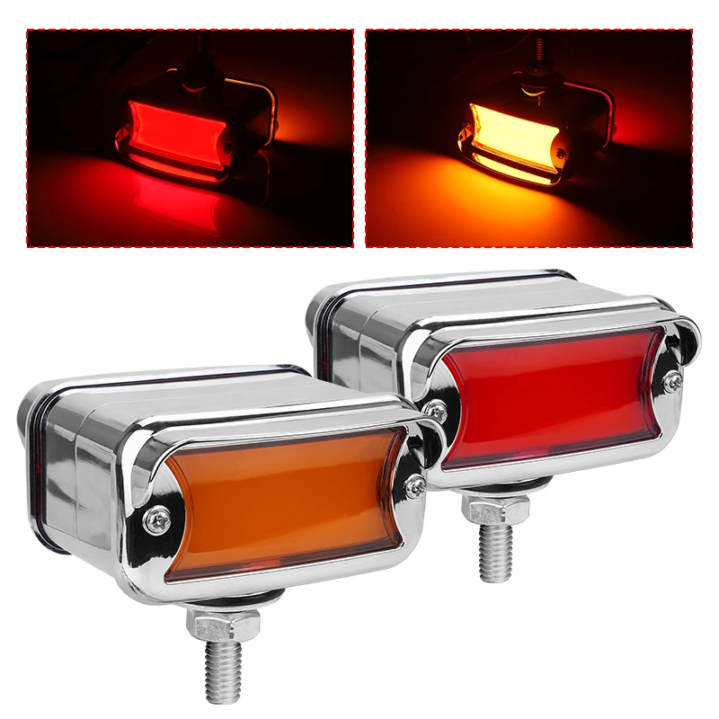 12 LED Dual Face Side Marker Light Flash Brake Stop Warning Lights For Motorcycle Truck ATV Lorry Caravan Safety Indicator Lamp